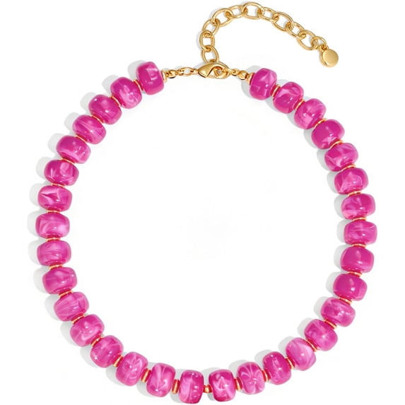 Leaf Resin Chunky Beaded Necklace for Women, Simple Modern Style Necklace Jewelry Accessory