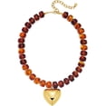 thumbnail image 1 of Leaf Resin Chunky Beaded Necklace for Women, Simple Modern Style Necklace Jewelry Accessory, 1 of 6