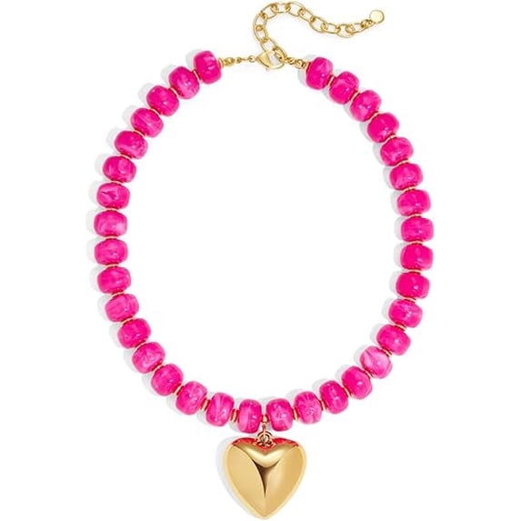 Leaf Resin Chunky Beaded Necklace for Women, Simple Modern Style Necklace Jewelry Accessory