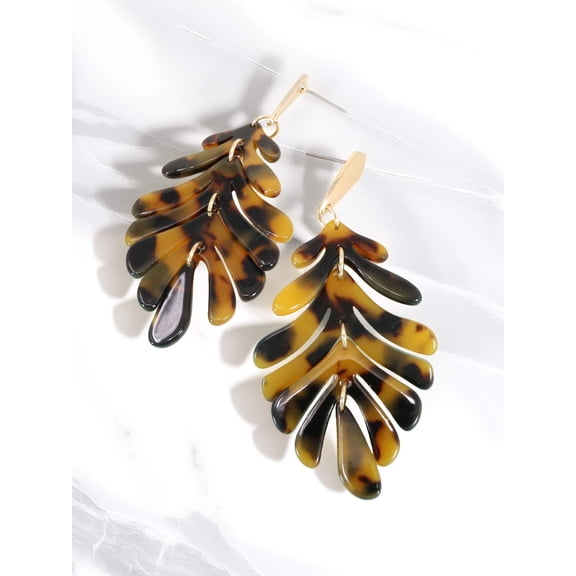 Leaf Resin Statement Earring