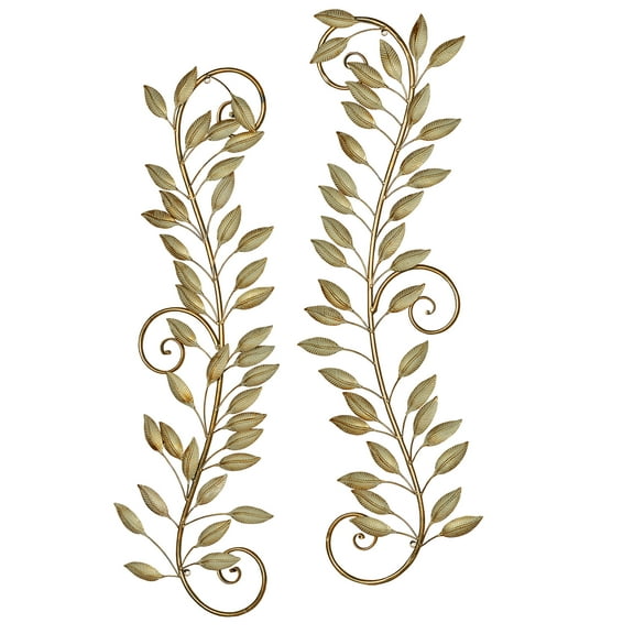 Leaf Reverie Wall Accents Golden Bronze Pair Set of 2 Set of 2