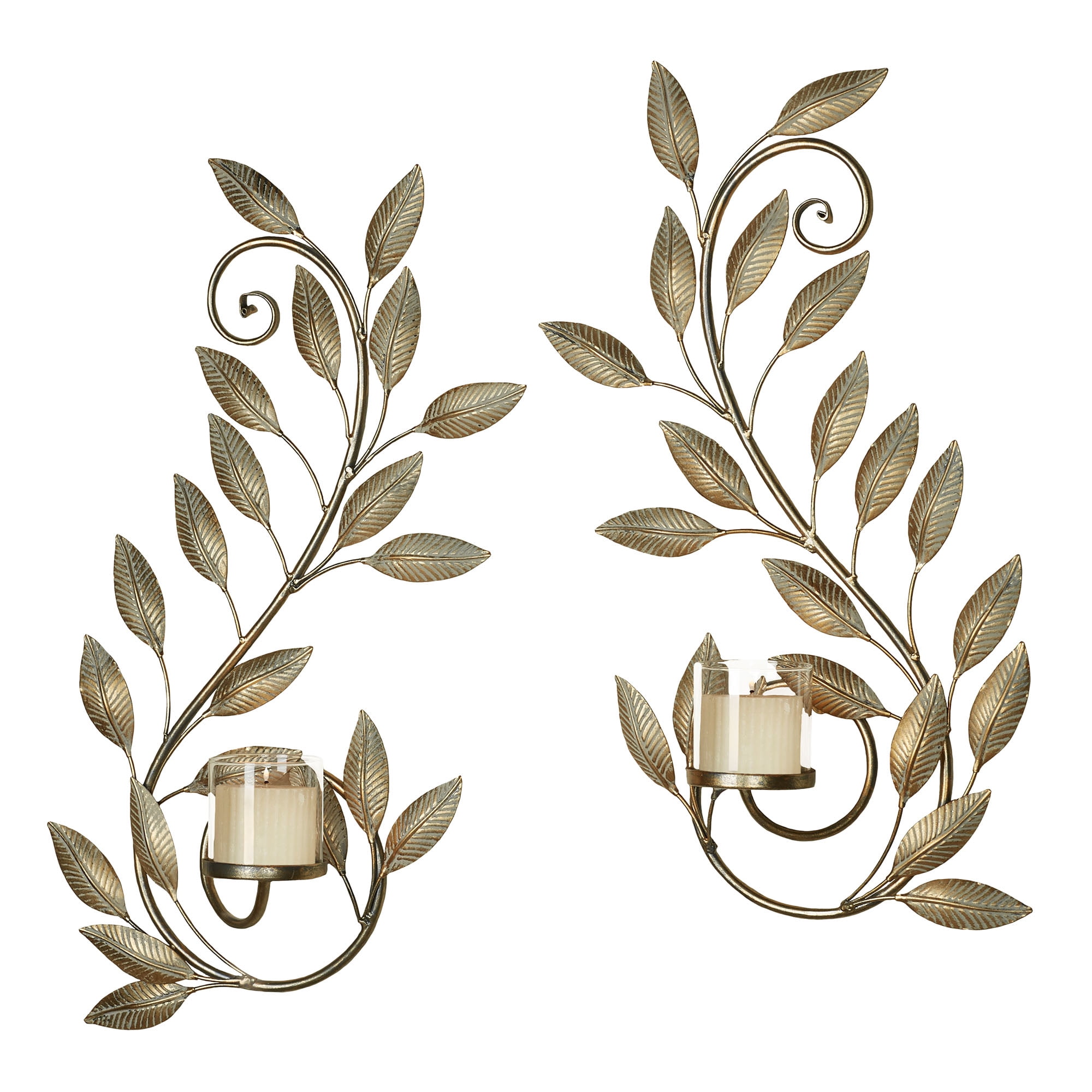 Leaf Reverie Wall Sconces Set of 2 Golden Bronze Set of 2