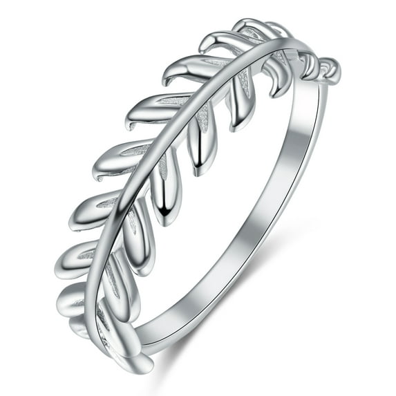 Leaf Ring 925 Sterling Silver Rings for Women Engagement Promise Wedding Band Simple Leaves Ring Fashion Jewelry Gifts For Send to relatives and friends GiftWomen Her Fit Size 5-9