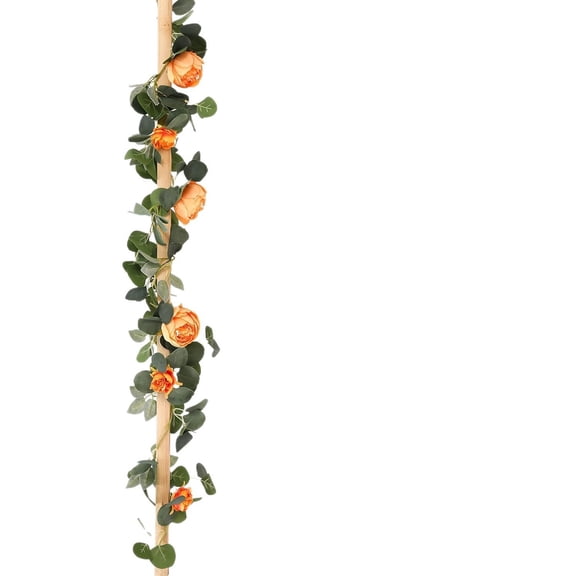Leaf Rose Vine for Home Wedding Outdoor Ceiling Tree Leaf Rose Flower Drapery for Room and Party, 70.8 inch, Yellow