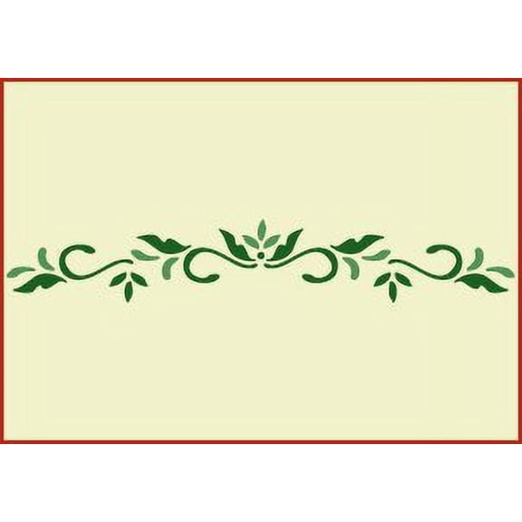 Leaf Scroll Border Stencil - Delicate DIY Art & Craft Reusable Sturdy Flexible Painting Template 10 mil Plastic Mylar Wall Floor Tile Craft Stencils - The Artful Stencil