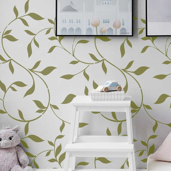 Leaf Scroll Wall & Floor stencil - 19.5 inch - 7.5 mil standard