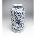 thumbnail image 1 of Leaf & Scrollwork Design Vase, Blue & White, 1 of 1