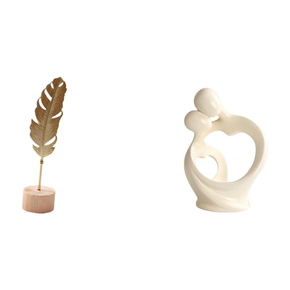 Leaf Sculpture Metal Figurine Abstract Ornament with Iron Material for Home Office Party Decoration