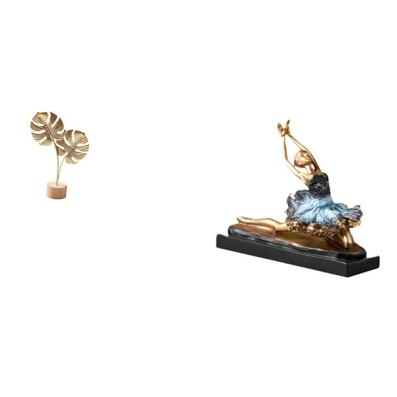 Leaf Sculpture Metal Statue Ballerina Dancer Iron Material Elegant Design Gift for Home Living Room Decor