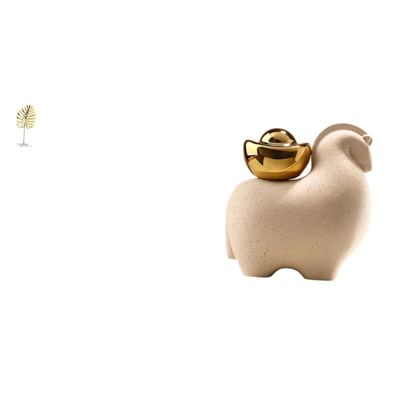 Leaf Sculpture Metal Statue Ceramic Animal Artistic Iron Material for Home Office Tabletop Decor