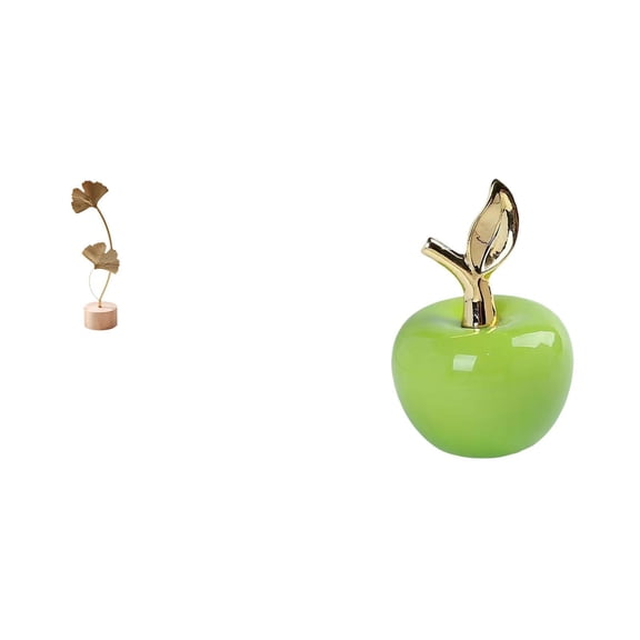 Leaf Sculpture Metal Statue Ceramic Figurine Durable Iron Base Creative Design Perfect for Living Room Holiday Decor