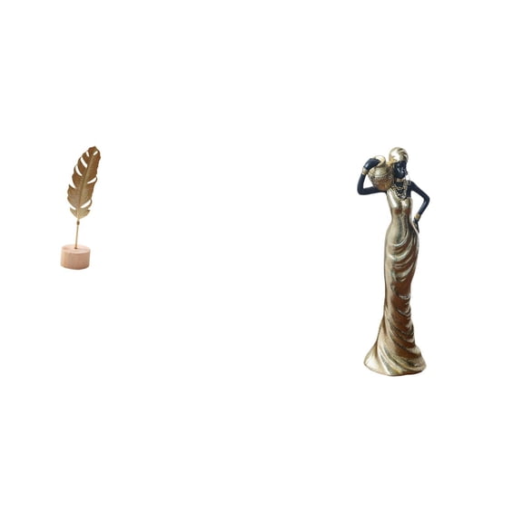 Leaf Sculpture Metal Statue Tribal Lady Ornament Iron Material Decorative Piece for Home Party Desk Display