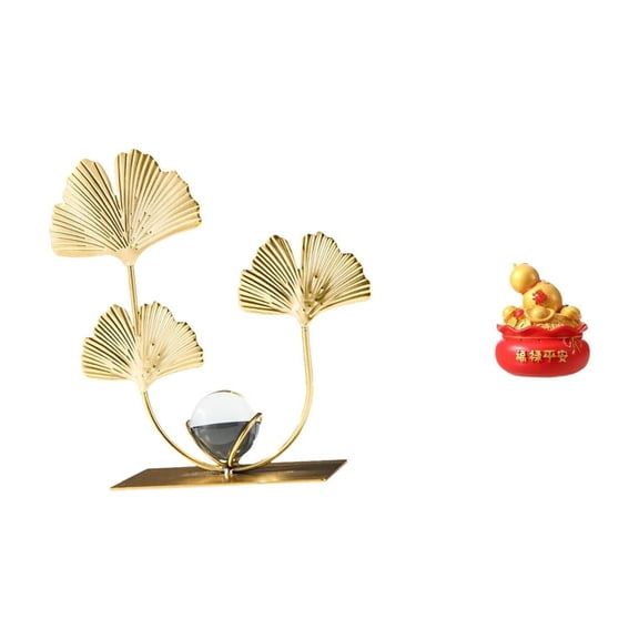 Leaf Sculpture Treasure Basin Metal Flowers Uniqueness Decorative Art Home Shelf Table Cabinet Ornament