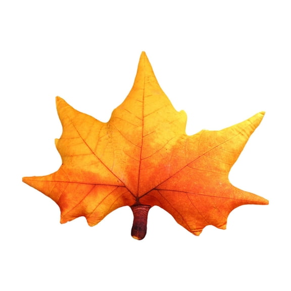 Leaf Shaped 3D Throw Pillows Soft Plush Maple Leaf Pillow Decorative Pillow for Aesthetic Cute Pillow for Bed Sofa Car Floor Couch Living Room Bedroom Decor (Chinese parasol leaf)(Yellow)