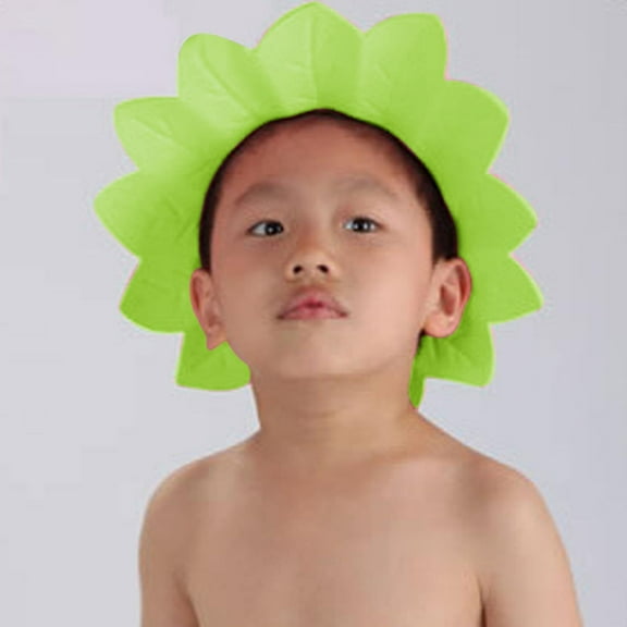 Leaf Shaped Baby Bath Hat - Soft Elastic Shower Visor for Toddlers 0-3 Years, Protects Eyes & Ears from Water, Fun Bathing Accessory with Safety EVA Material