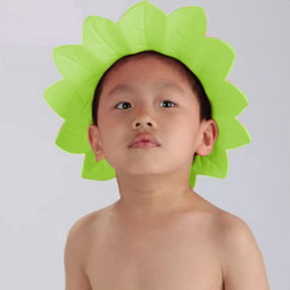 Leaf Shaped Baby Bath Hat - Soft Elastic Shower Visor for Toddlers 0-3 Years, Protects Eyes & Ears from Water, Fun Bathing Accessory with Safety EVA Material