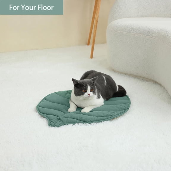 Leaf Shaped Cotton Cat Bed Pad, Pet Warming Pad for Cats, Warmer Mat for Feral and Indoor Cats, Enlarged and Thickened Leaf Beds