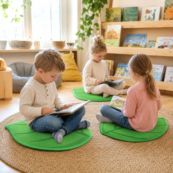 Leaf Shaped Floor Sit Mat Nonâ Washable Play Floor Cushion for Nursery Classroom Reading Corner Home Learning Activity Back to School