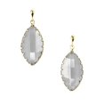 thumbnail image 1 of Leaf Shaped Gemstone Drop Earrings, Clear, 1-1/4-Inch, 1 of 1