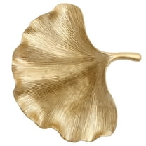 Home Decor Collection Leaf Shaped Gold Indoor Tabletop Trinket Tray