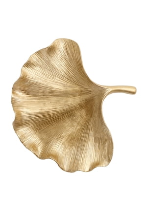 Sterling & Noble Home Leaf Shaped Gold Indoor Tabletop Trinket Tray