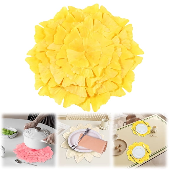 Leaf-Shaped Placemat 17.71 x 17.71 in – Decorative Heat-Resistant Table Mat, Anti-Scald Coaster for Kitchen, Dining, Bar, Restaurant