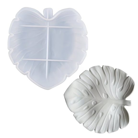 Leaf-Shaped Silicone Tray Mold for Epoxy Resin Jewelry and Home Decor Crafting