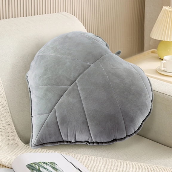 Leaf Shaped Throw Pillow Cute Novelty Plush Cushion Soft Decorative Pillow for Sofa Couch Bedroom Living Room