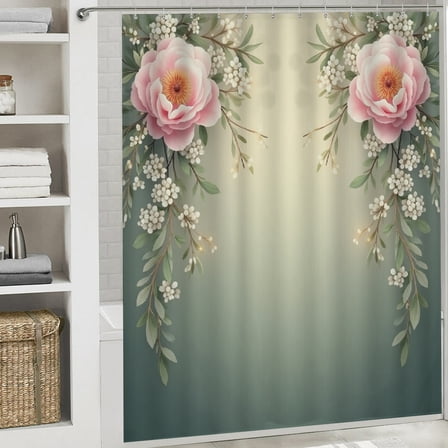 Leaf Shower Curtain-1 waterproof shower curtain Bathroom shower curtain Suitable for home bathrooms