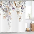 thumbnail image 1 of Leaf Shower Curtain, Light Purple and Tan Eucalyptus Leaves Botanical Plants on The Top Fabric Bathroom Curtain Home Decor Waterproof Washable with 12 Hooks 84.00'''' x 72.00'''' (GCI-10167), 1 of 6