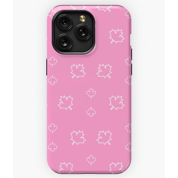 Leaf Silhouette Pattern on Pink Background A13581 Phone Case for iPhone 11 to 17 Pro Max