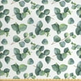 thumbnail image 1 of Ambesonne Leaf Fabric by the Yard Upholstery, Watercolor Eucalyptus Art, 10 Yards, Green Pale Brown White, 1 of 4