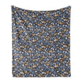 thumbnail image 1 of Leaf Soft Flannel Fleece Throw Blanket, Hand Drawn Flowering Branches with Abstract Spring Composition on Dark Backdrop, Cozy Plush for Indoor and Outdoor Use, 50" x 60", Multicolor, by Ambesonne, 1 of 5