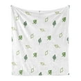 thumbnail image 1 of Leaf Soft Flannel Fleece Throw Blanket, Modern and Minimalistic Leaves Style with Abstract Pattern Design Image Print, Cozy Plush for Indoor and Outdoor Use, 50" x 60", Green, by Ambesonne, 1 of 5