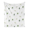 thumbnail image 1 of Leaf Soft Flannel Fleece Throw Blanket, Modern and Minimalistic Leaves Style with Abstract Pattern Design Image Print, Cozy Plush for Indoor and Outdoor Use, 70" x 90", Green, by Ambesonne, 1 of 5