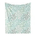 thumbnail image 1 of Leaf Soft Flannel Fleece Throw Blanket, Pattern Leafage Branches Silhouette Nature Theme Foliage Forest, Cozy Plush for Indoor and Outdoor Use, 60" x 80", Sage Green Turquoise, by Ambesonne, 1 of 5