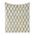 thumbnail image 1 of Leaf Soft Flannel Fleece Throw Blanket, Scribbled Motifs on Pastel Colored Uneven Ogee Forms Vintage Inspirations, Cozy Plush for Indoor and Outdoor Use, 50" x 70", Multicolor, by Ambesonne, 1 of 5
