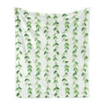 thumbnail image 1 of Leaf Soft Flannel Fleece Throw Blanket, Vivid Fresh Watercolor Ivy Branches and Leaves with Modern Natural Patterns Art Design, Cozy Plush for Indoor and Outdoor Use, 70" x 90", Green, by Ambesonne, 1 of 5
