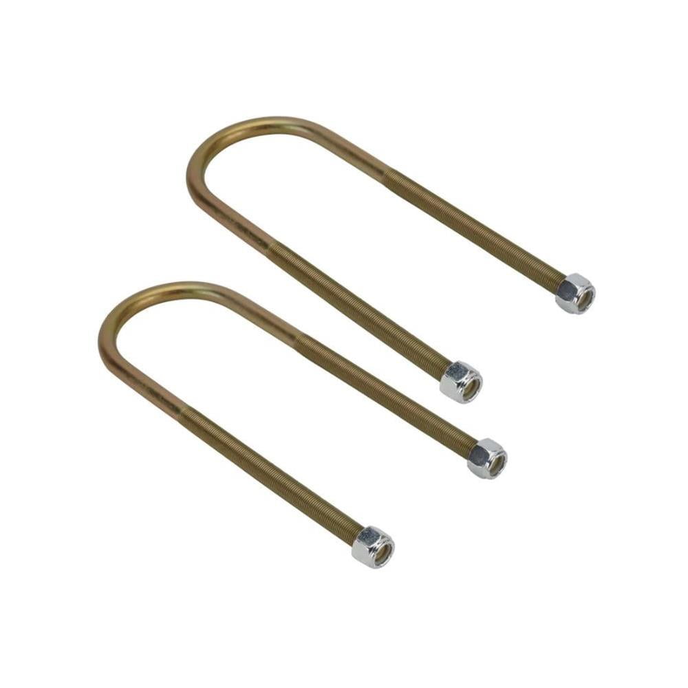 Speedway Motors Leaf Spring U-Bolts for 3 Inch Axle Tube, 10 Inch Long Pair, 1/2-20 Threads, Heat-Treated Steel, Universal Fit with Nylock Nuts