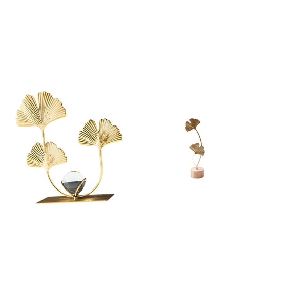 Leaf Statue Figurine Sculpture Iron Material Contemporary Table Bedroom Housewarming Holiday Gift Decoration