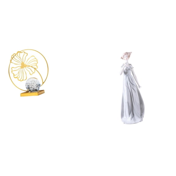 Leaf Statue Nordic Girl Figurine Porcelain Artwork Elegant Ceramic Collectible for Home Office Decor Living Room