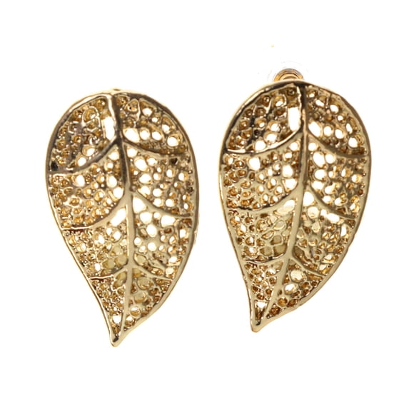 Leaf Stud-Earrings Gold-Tone Color #LQE2590