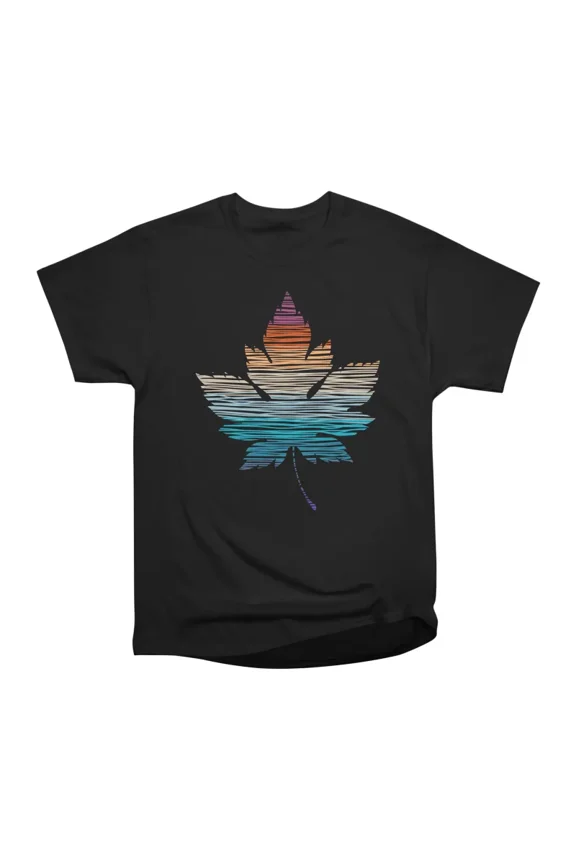 Leaf Sunset lines T-Shirt Tee Gift For Him Merch For Her Apparel For Friend