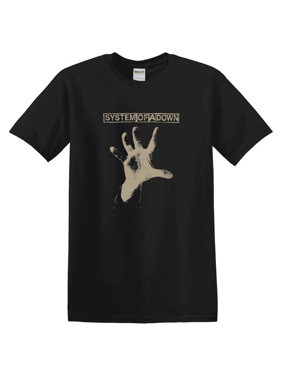 Leaf System Of A Down Hand Logo Retro Style Black Graphic T-Shirt BLACK Unisex S-5XL Hot Trending Shirt Birthday Gift