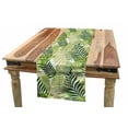 thumbnail image 1 of Leaf Table Runner, Tropic Exotic Palm Tree Leaves Natural Botanical Spring Summer Contemporary Graphic, Dining Room Kitchen Rectangular Runner, 3 Sizes, by Ambesonne, 1 of 2