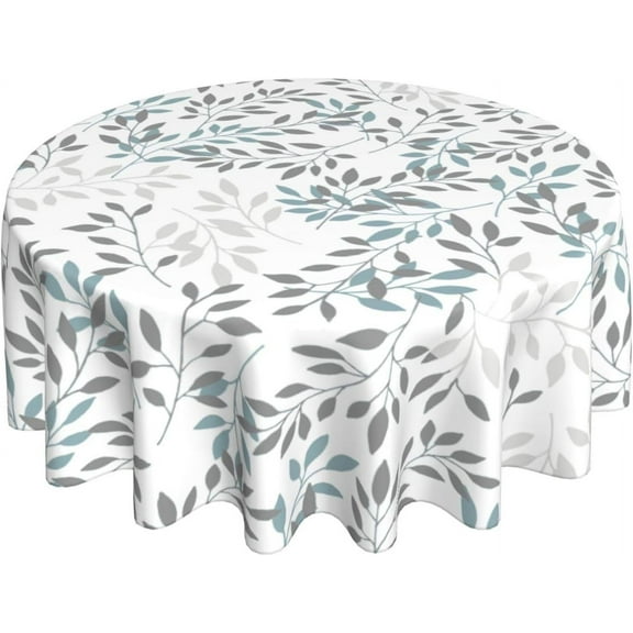 Leaf Tablecloth 60 inch Round, Durable Table Cover for Kitchen Dining Room, Holiday Tablecloth for Party Dinner
