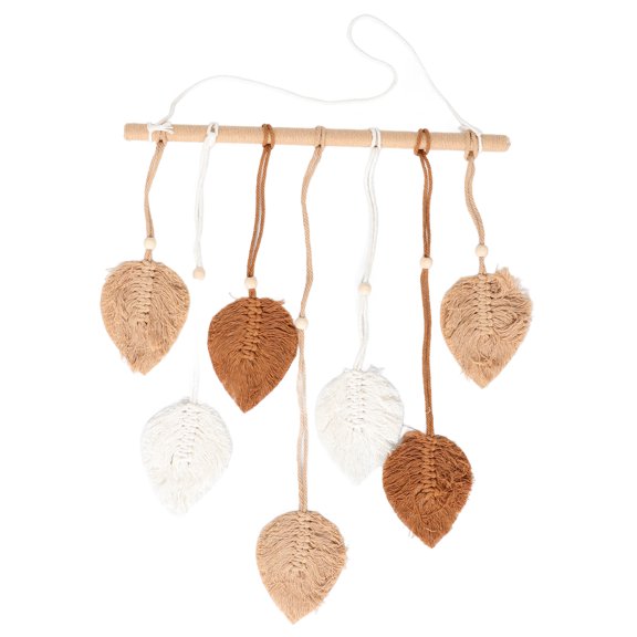 Exquisite Cotton and Wood Macrame Wall Hanging with Vibrant Bohemian Design for Decoration Assorted Color