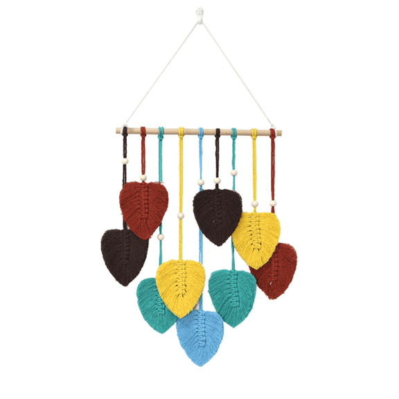 Leaf Tapestry Macrame Wall Hanging Bomiassi Home Decoration Colorful Leaves Tapestries Decor, Room Hanging-A