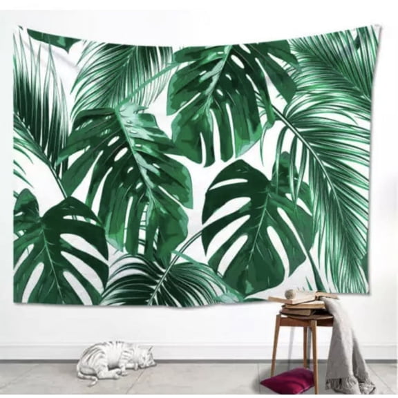 Leaf Tapestry Pot Leaf Palm Leaf Nature Rain forest Wall Tapestry Scenery Wall Decor for Dorm living room Bed Indoor Home office 51x59 tapestry