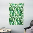 thumbnail image 1 of Leaf Tapestry, Romantic Holiday Island Hawaiian Banana Trees Watercolored Image, Wall Hanging for Bedroom Living Room Dorm Decor, 40W X 60L Inches, Dark Green and Forest Green, by Ambesonne, 1 of 2